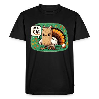 Déguisement de dinde, surprise de chat - T-shirt Premium bio Homme - noir - Devant - Nico (187cm)