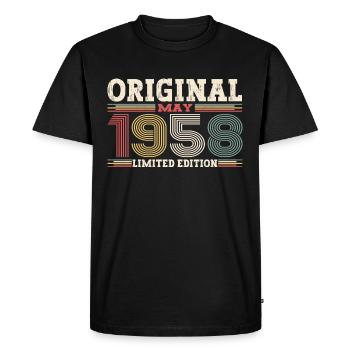 Original mai 1958 Vintage 1958 anniversaire 1958 - T-shirt Premium bio Homme - noir - Devant - Nico (187cm)