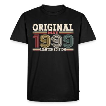 Original May 1999 Vintage 1999 Birthday 1999 - Men's Premium Organic T-Shirt - black - Front - Nico (187cm)