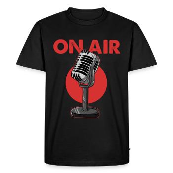 On Air Podcast Microphone Radio Show Host Music DJ - Men's Premium Organic T-Shirt - black - Front - Nico (187cm)