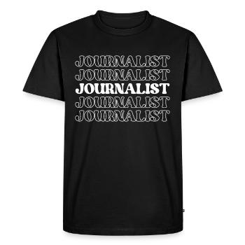 Journaliste Reporter Correspondant Journaliste Journaliste - T-shirt Premium bio Homme - noir - Devant - Nico (187cm)