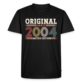 Original Mai 2004 Millésime 2004 Anniversaire 2004 - T-shirt Premium bio Homme - noir - Devant - Nico (187cm)