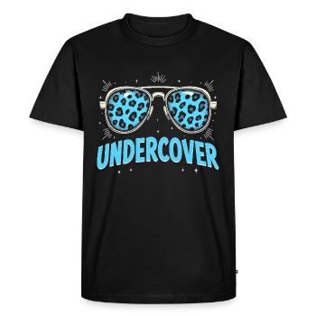Lunettes de soleil drôles et costume de discours infiltré - T-shirt Premium bio Homme - noir - Devant - Nico (187cm)