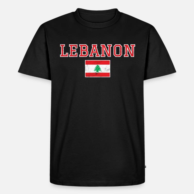 Libanon - Männer Premium Bio T-Shirt - Schwarz