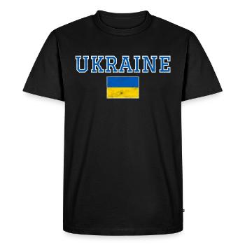 Ukraine - Men's Premium Organic T-Shirt - black - Front - Nico (187cm)