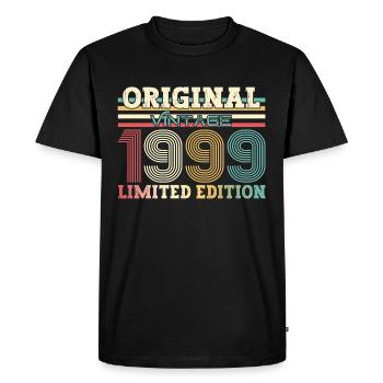 25ème Anniversaire Original 1999 Millésime 1999 - T-shirt Premium bio Homme - noir - Devant - Nico (187cm)