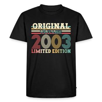 21ème Anniversaire Original 2003 Millésime 2003 - T-shirt Premium bio Homme - noir - Devant - Nico (187cm)