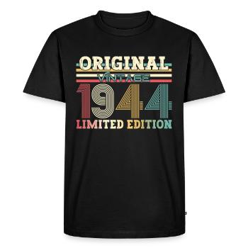 80ème anniversaire, Original 1944 Millésime 1944, - T-shirt Premium bio Homme - noir - Devant - Nico (187cm)