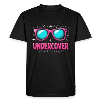 Lunettes de soleil drôles et costume de discours infiltré - T-shirt Premium bio Homme - noir - Devant - Nico (187cm)