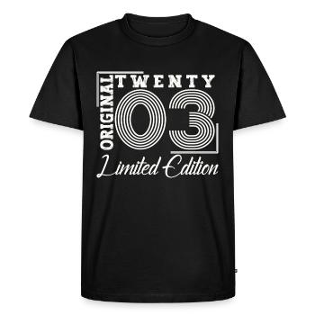 Né 2003 20e anniversaire cadeau homme / femme - T-shirt Premium bio Homme - noir - Devant - Nico (187cm)