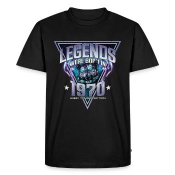 Des légendes sont nées en 1970 - T-shirt Premium bio Homme - noir - Devant - Nico (187cm)