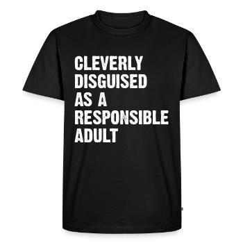 Astucieusement déguisé en adulte responsable - T-shirt Premium bio Homme - noir - Devant - Nico (187cm)