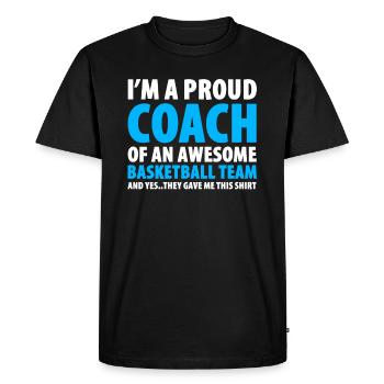 I'm A Proud Coach Of An Awesome Basketball Team - Men's Premium Organic T-Shirt - black - Front - Nico (187cm)