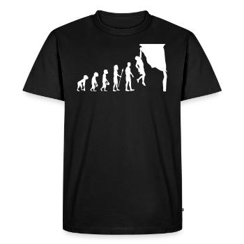 Rock climbing Shirt funny retro evolution of - Men's Premium Organic T-Shirt - black - Front - Nico (187cm)