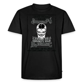 Je n'ai jamais rêvé que je serais un vieux mécanicien grincheux! - T-shirt Premium bio Homme - noir - Devant - Nico (187cm)
