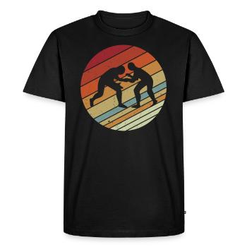 Lutte d'arts martiaux de style Vinatge rétro - T-shirt Premium bio Homme - noir - Devant - Nico (187cm)