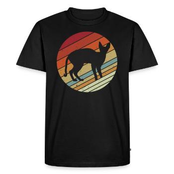 Amant de chat de style rétro Vinatge Devon Rex - T-shirt Premium bio Homme - noir - Devant - Nico (187cm)