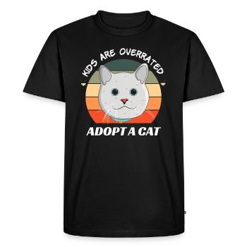 Kids are overrated adopt a Cat - Men's Premium Organic T-Shirt - black - Front - Nico (187cm)