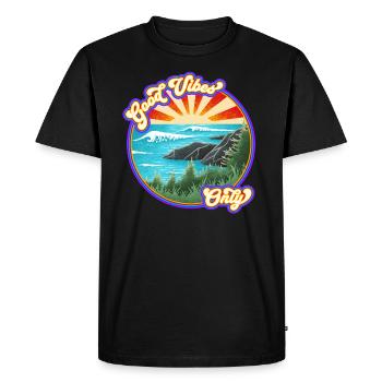 Good Vibes Only - Men's Premium Organic T-Shirt - black - Front - Nico (187cm)