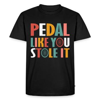 Pedal Like You Stole It - Funny Cycling - Men's Premium Organic T-Shirt - black - Front - Nico (187cm)