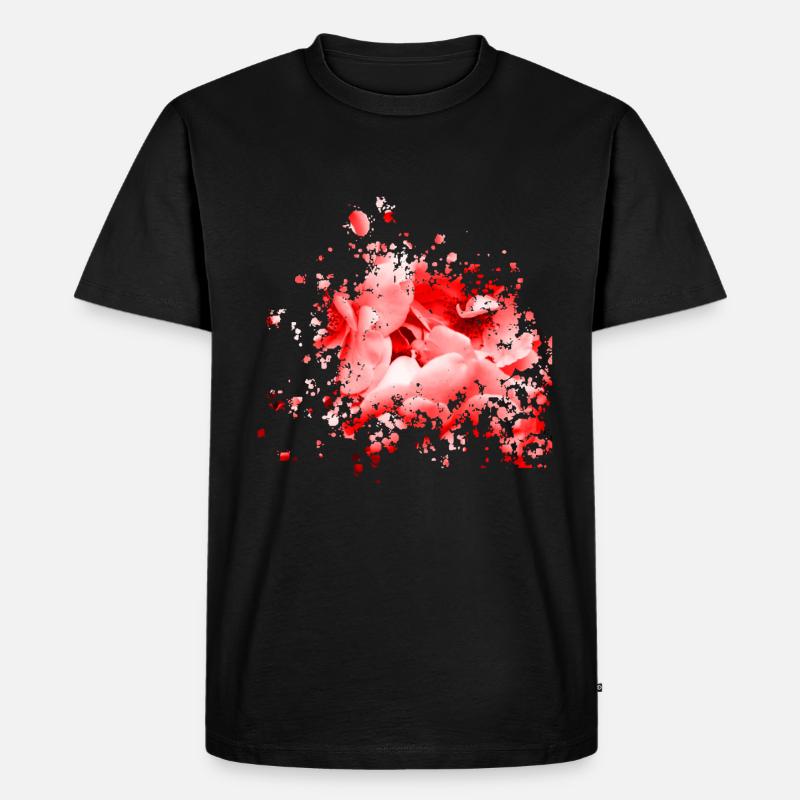 Blume - Männer Premium Bio T-Shirt - Schwarz