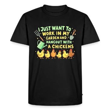 Poules du jardin - T-shirt Premium bio Homme - noir - Devant - Nico (187cm)