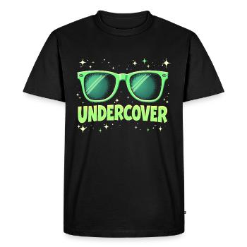 Lunettes de soleil et costume - Funny Motif - T-shirt Premium bio Homme - noir - Devant - Nico (187cm)