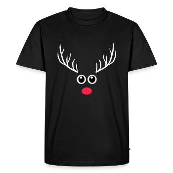 Rudolph le renne du Père Noël - T-shirt Premium bio Homme - noir - Devant - Nico (187cm)