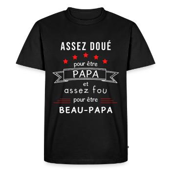 Cadeau beau papa - T-shirt Premium bio Homme - noir - Devant - Nico (187cm)