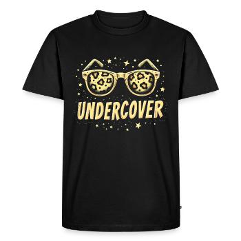 Lunettes de soleil drôles et costume de discours infiltré - T-shirt Premium bio Homme - noir - Devant - Nico (187cm)