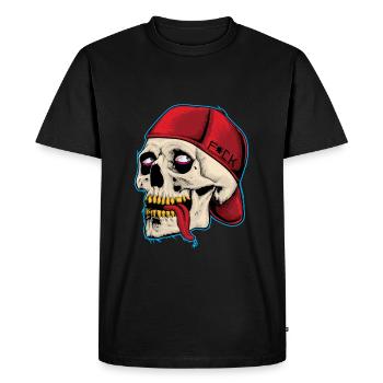 Skull and crossbones skeleton bone cappy motif - Men's Premium Organic T-Shirt - black - Front - Nico (187cm)