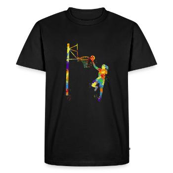 Motif de sport d'équipe de basket- joueur de basket- - T-shirt Premium bio Homme - noir - Devant - Nico (187cm)