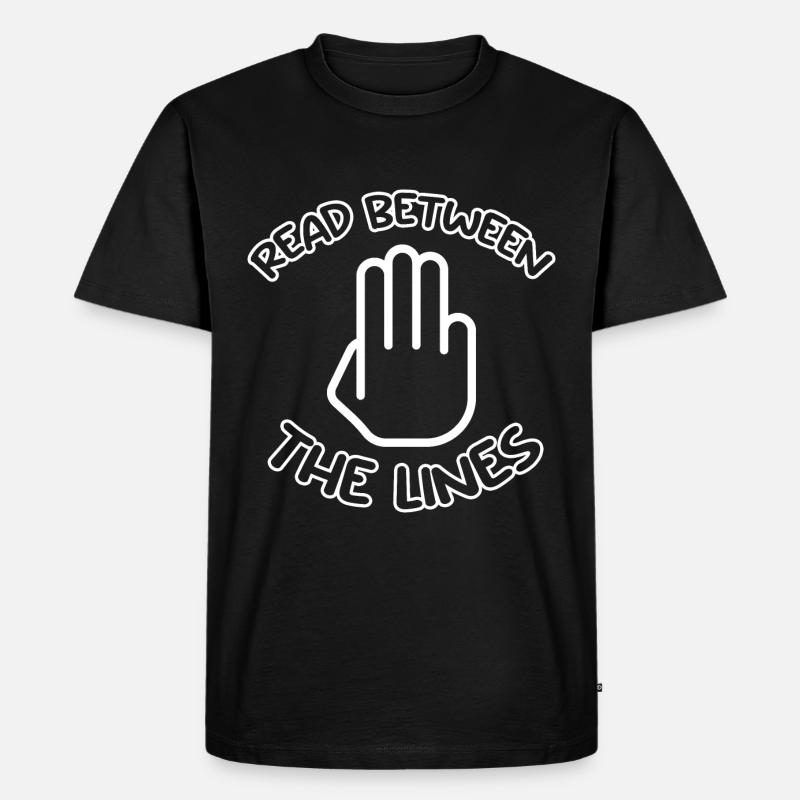 READ BETWEEN THE LINES - Men's Premium Organic T-Shirt - black