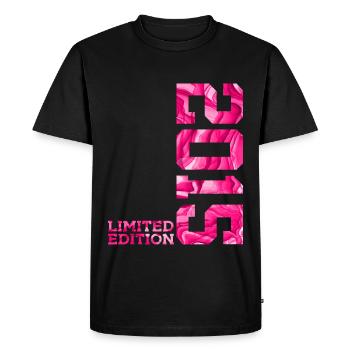 11E ANNIVERSAIRE ÉDITION LIMITÉE ROSE 2015 - T-shirt Premium bio Homme - noir - Devant - Nico (187cm)