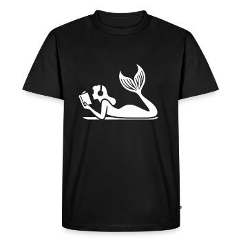 Livre Sirène dans la magie de la lecture - T-shirt Premium bio Homme - noir - Devant - Nico (187cm)