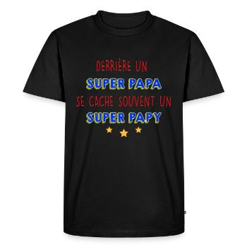 Super Dad - Men's Premium Organic T-Shirt - black - Front - Nico (187cm)