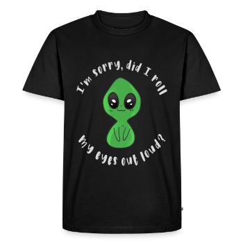 Désolé, j’ai roulé des yeux bruyamment - T-shirt Premium bio Homme - noir - Devant - Nico (187cm)