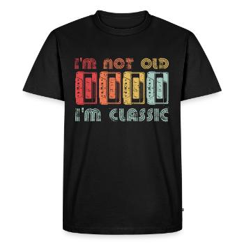 Je ne suis pas vieux Je suis cassettes classiques - T-shirt Premium bio Homme - noir - Devant - Nico (187cm)