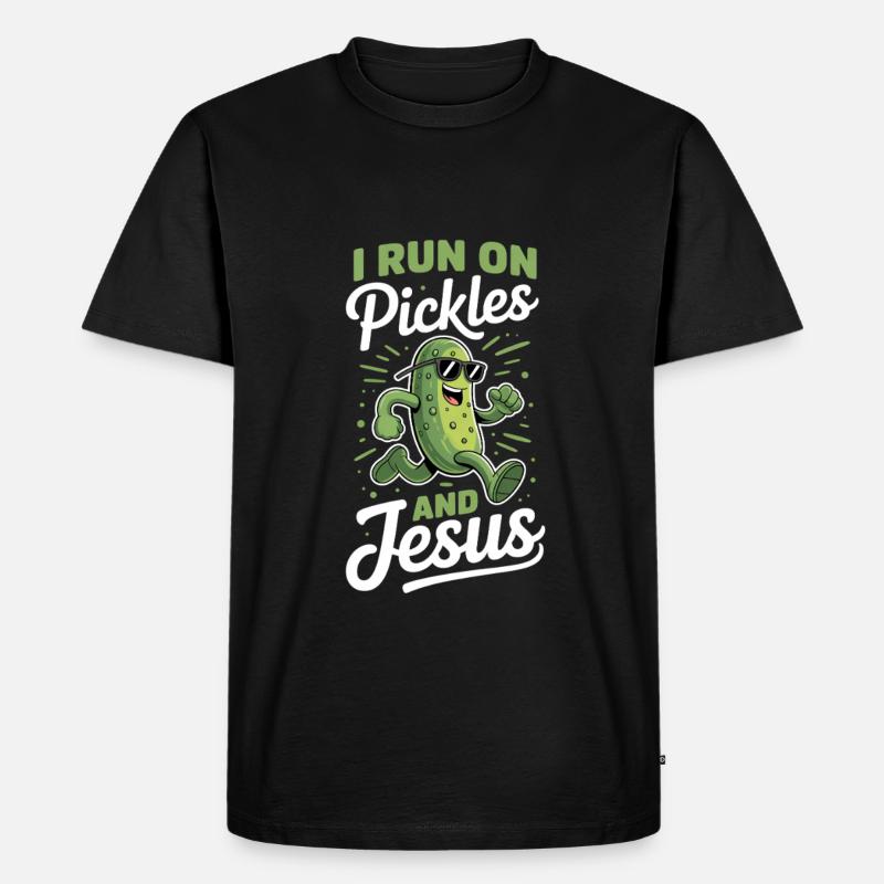 Gurke Jesus Glaube Christ - Männer Premium Bio T-Shirt - Schwarz