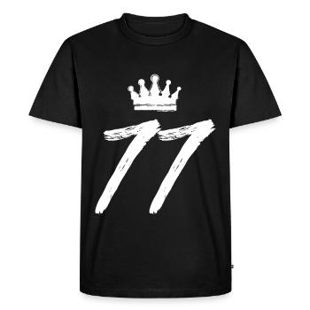 77 Couronne de numéros - T-shirt Premium bio Homme - noir - Devant - Nico (187cm)
