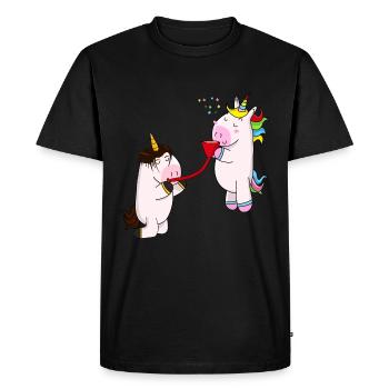 Unicorn funnels drink alcohol drink drunk - Men's Premium Organic T-Shirt - black - Front - Nico (187cm)