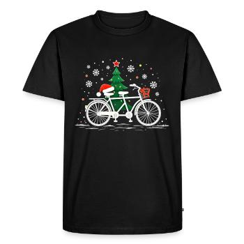 Bicycle Christmas Lights Vintage - Men's Premium Organic T-Shirt - black - Front - Nico (187cm)