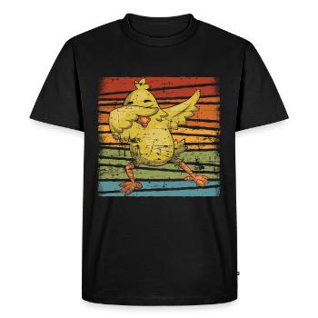 Poulet poules - T-shirt Premium bio Homme - noir - Devant - Nico (187cm)