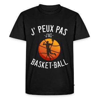 j'peux pas j'ai basket - Basketball - basket-ball - T-shirt Premium bio Homme - noir - Devant - Nico (187cm)
