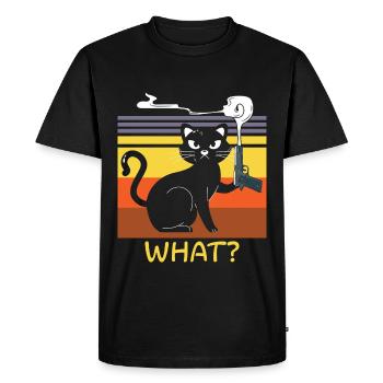 Halloween Cat Witch - Men's Premium Organic T-Shirt - black - Front - Nico (187cm)