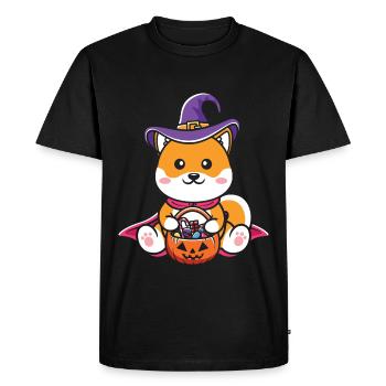 Citrouille de chien d’Halloween - T-shirt Premium bio Homme - noir - Devant - Nico (187cm)