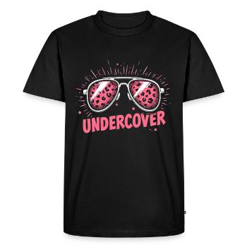 Lunettes de soleil drôles et costume de discours infiltré - T-shirt Premium bio Homme - noir - Devant - Nico (187cm)