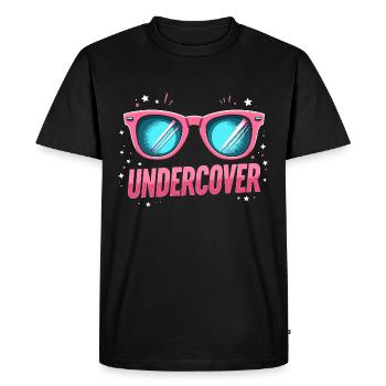 Discours sous couverture - Conception de lunettes de soleil - T-shirt Premium bio Homme - noir - Devant - Nico (187cm)