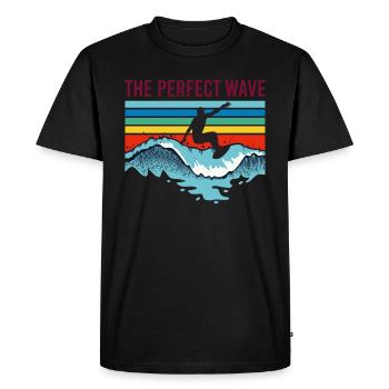 Surfing surfer the perfect wave gift - Men's Premium Organic T-Shirt - black - Front - Nico (187cm)