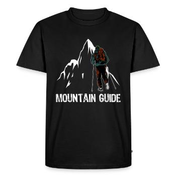 Mountain guide mountains mountaineer funny gift - Men's Premium Organic T-Shirt - black - Front - Nico (187cm)